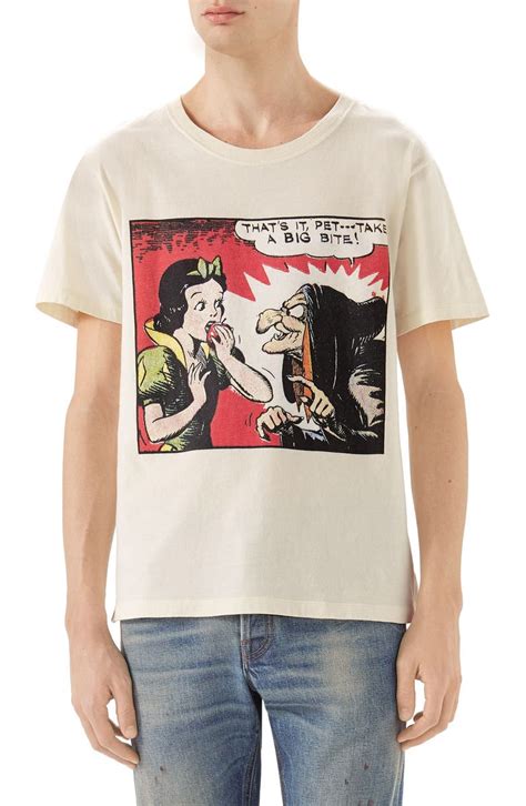 gucci white snow white graphic t-shirt size m|Gucci jersey t shirt.